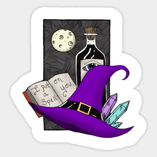 Witch hats & Spells (color) Sticker